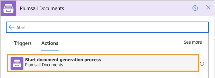 Select "Start document generation process"