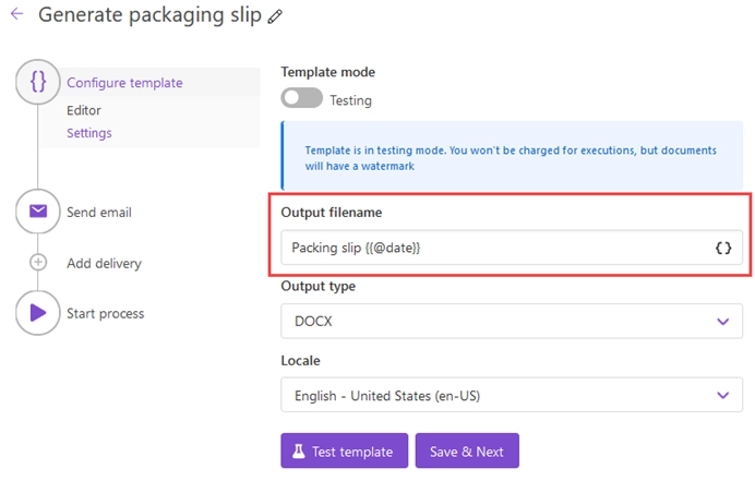 Set Output Filename and Type