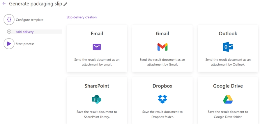 Choose Delivery Method