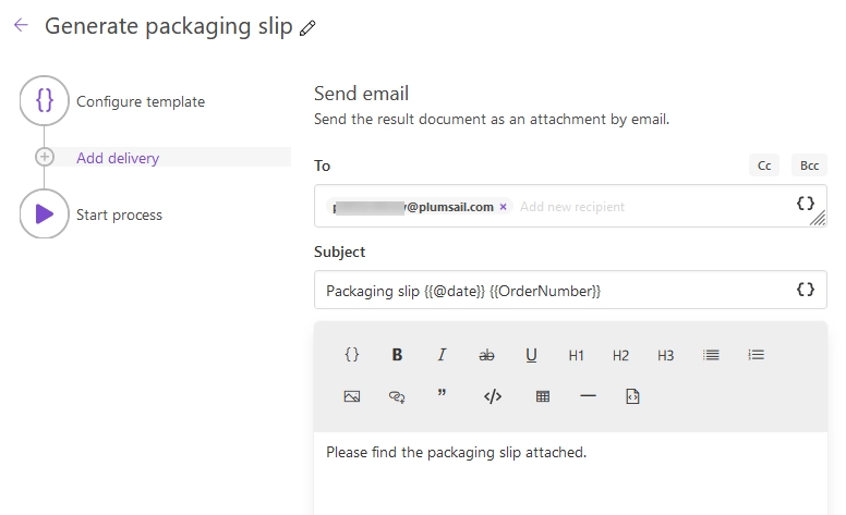 Email delivery