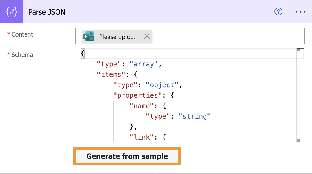 Parse JSON step