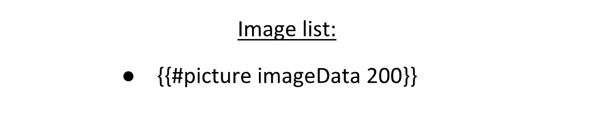 DOCX template using the #picture object operation in a bullet point list