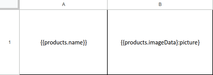 XLSX template using the picture formatter to insert multiple images