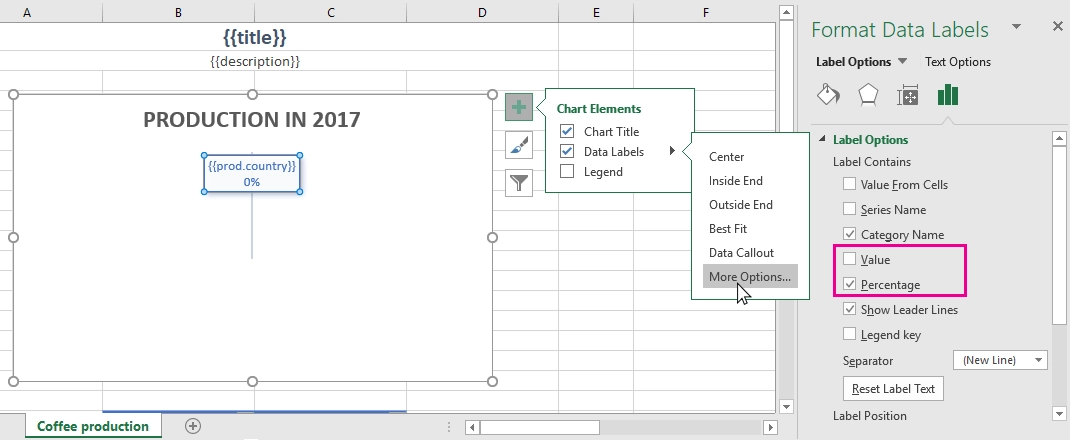 Data Label settings