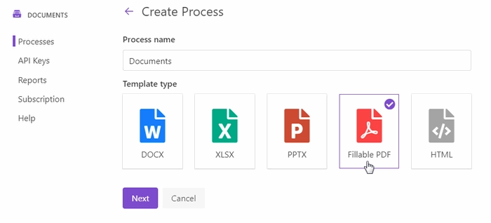 Create process to auto populate PDF forms