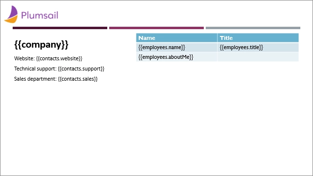 Repeat multiple table rows template