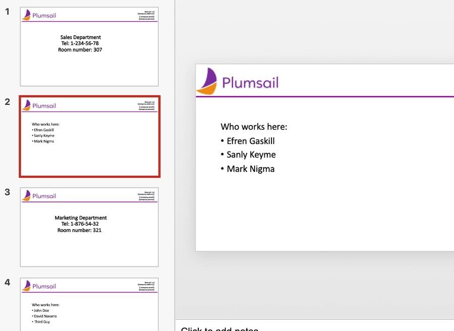 PowerPoint two slides result