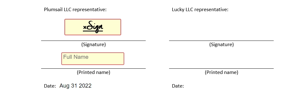 Xodo Sign signature tags result
