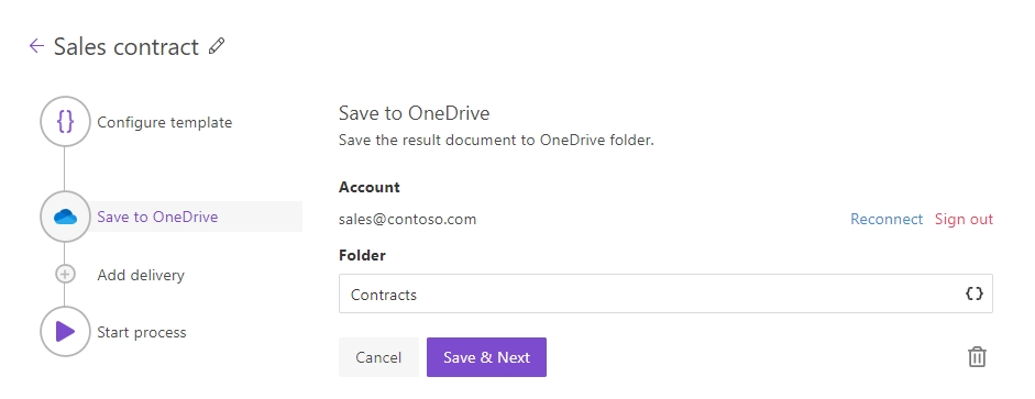 OneDrive delivery