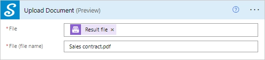 Upload document action