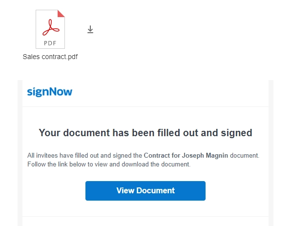 Email notification