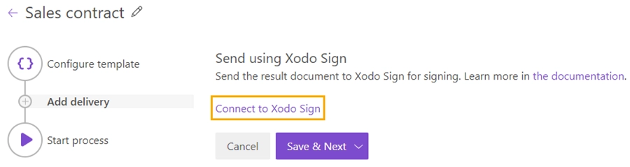Connect to Xodo Sign