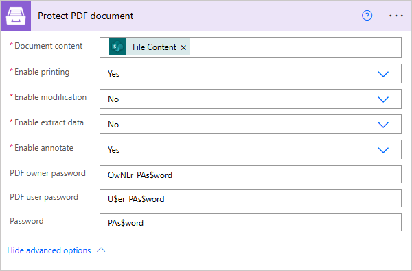 Protect PDF Example