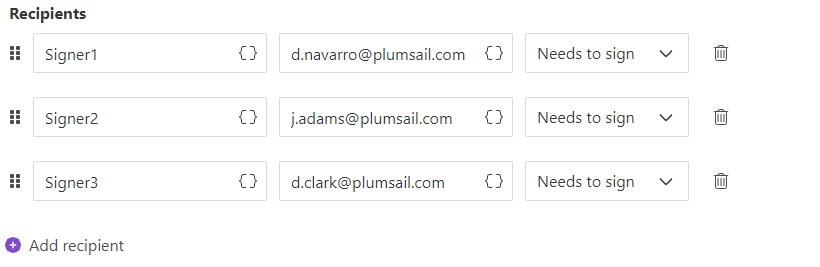 add signNow recipients
