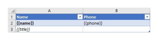 Repeat multiple table rows template