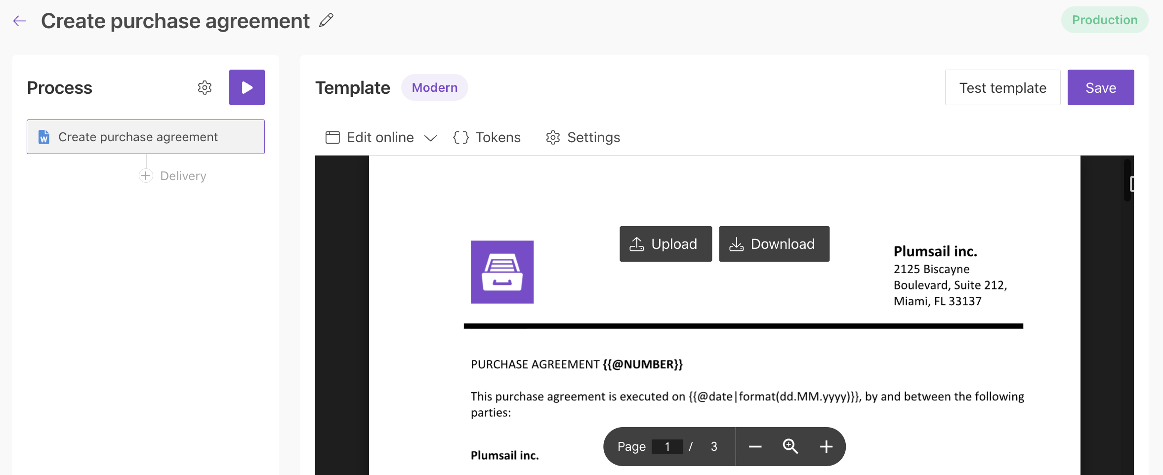 Editor mode of the Process