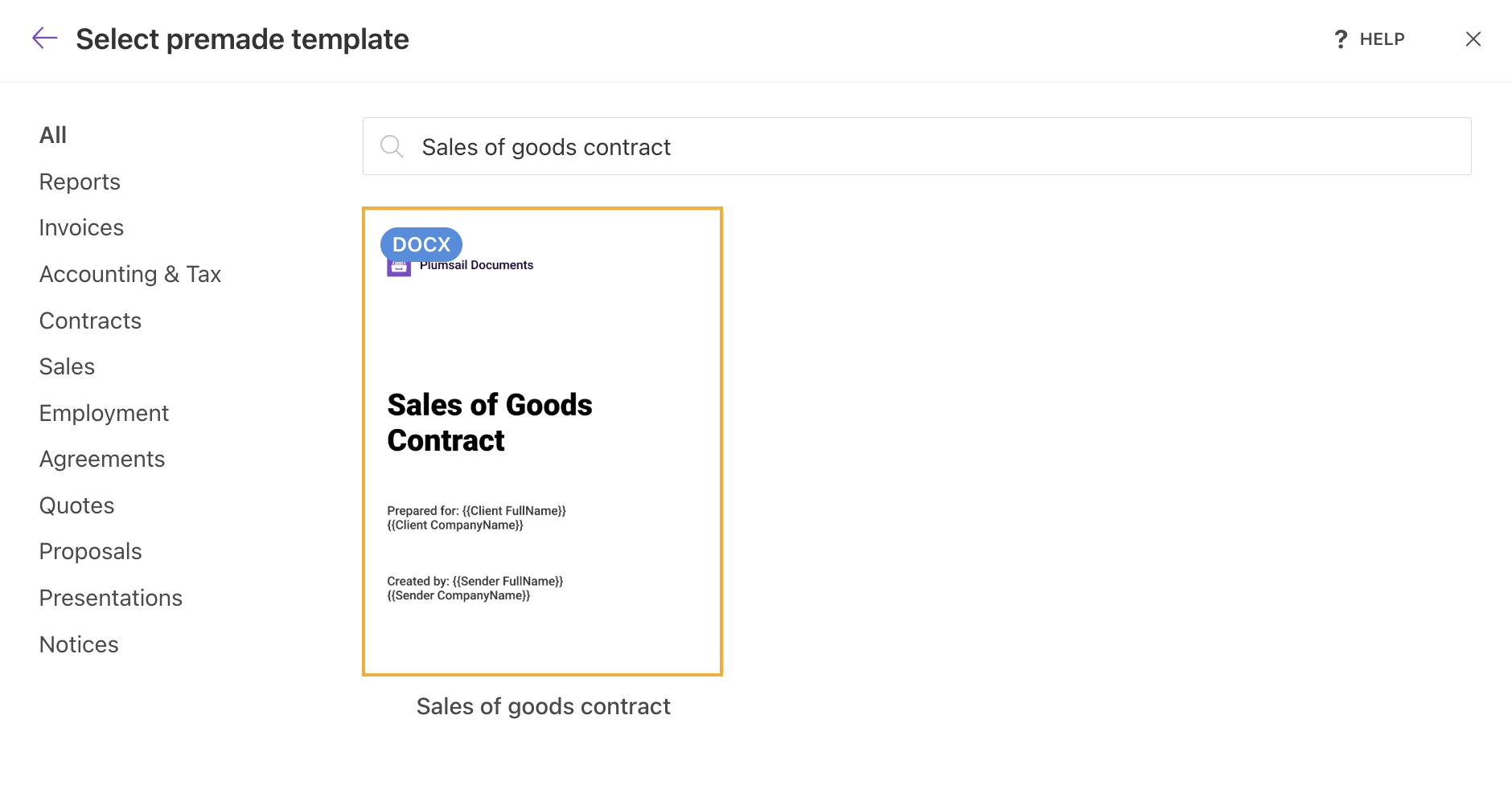 Select ready-to-use template