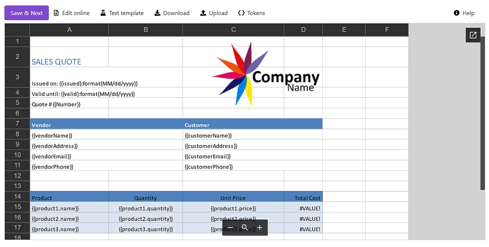 preview of Ecxel template