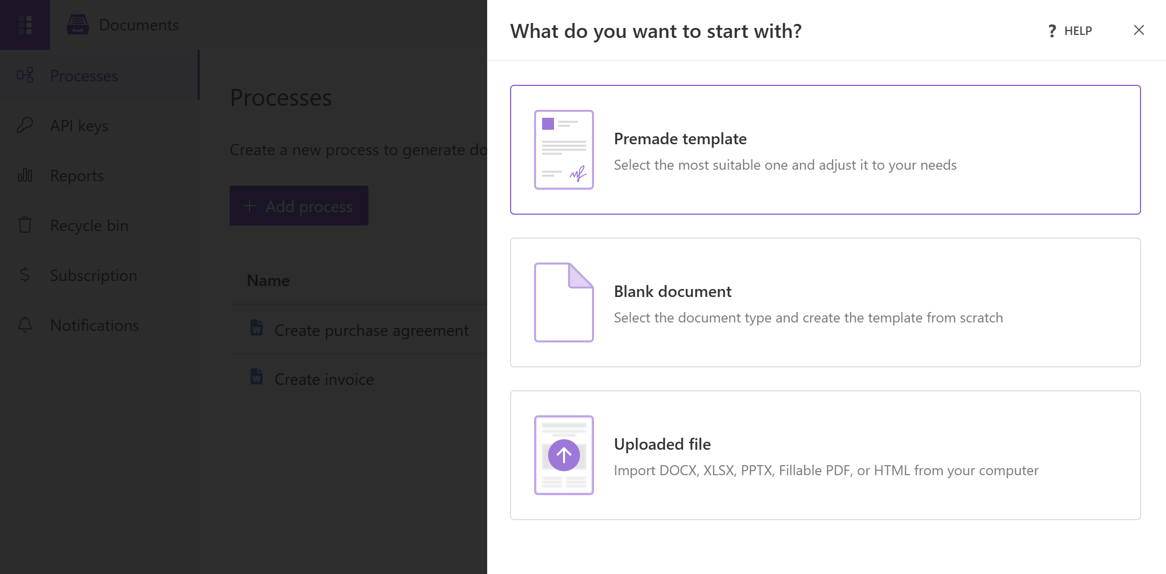 Salesforce create process from template