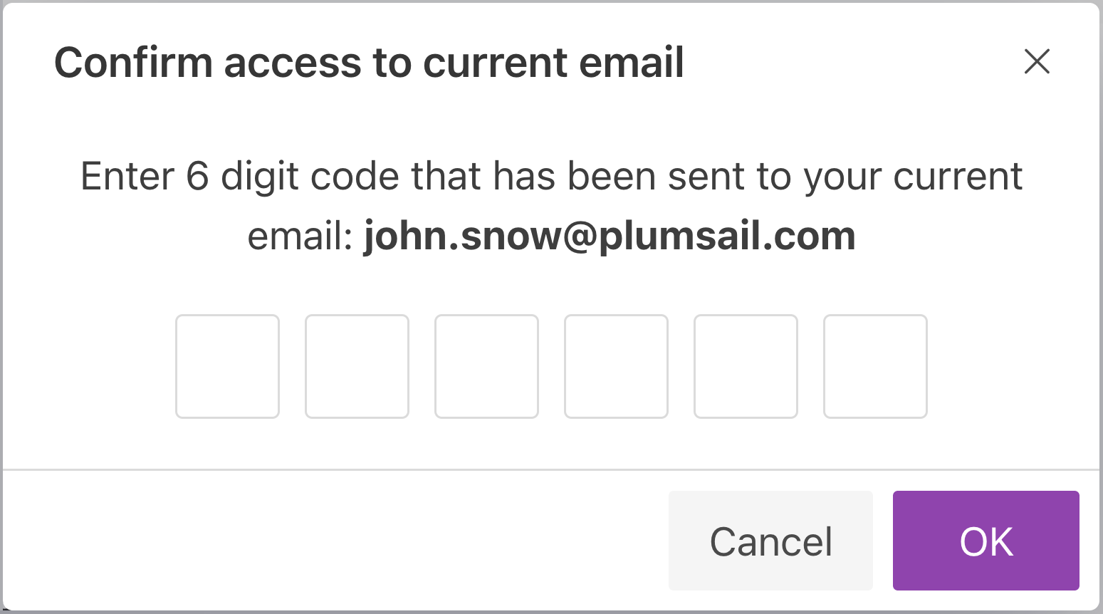Save the new account email after verification
