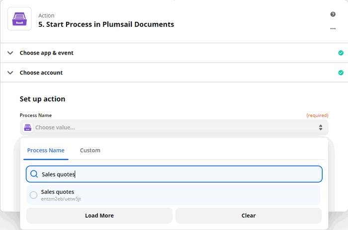 select process to start