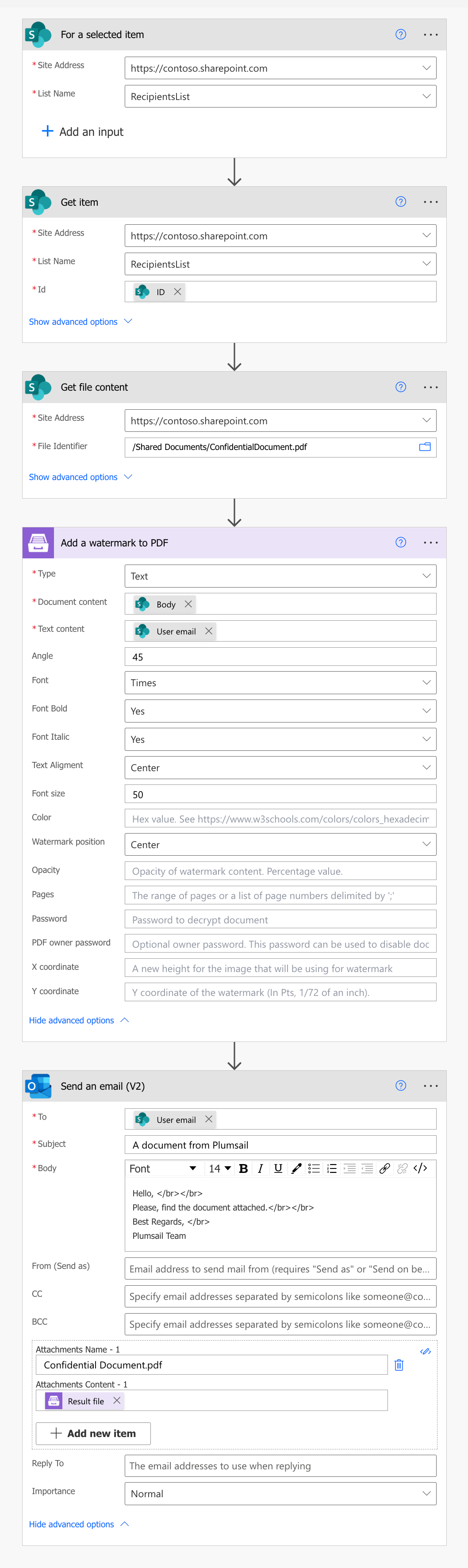 Use custom text type watermark