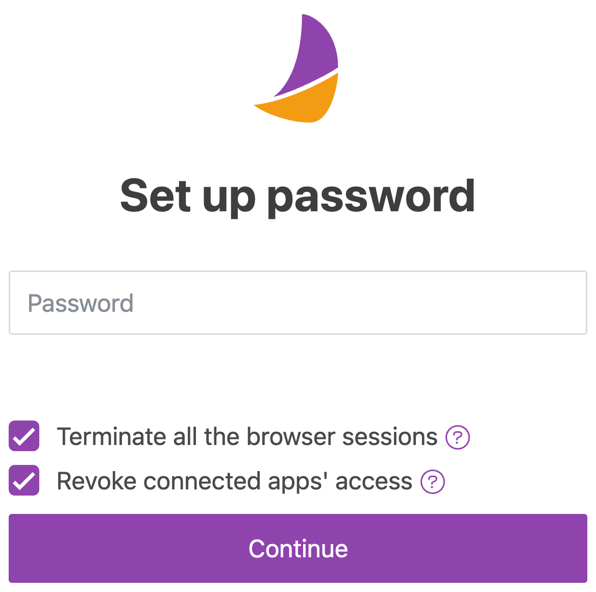 Set a new account password