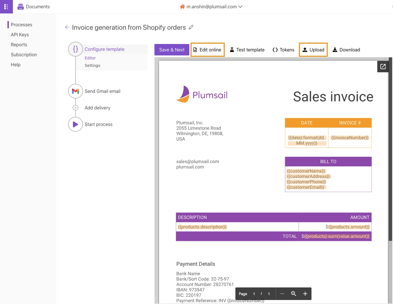 Invoice template