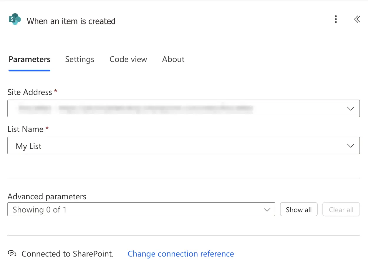 Configure flow trigger for SharePoint list processes