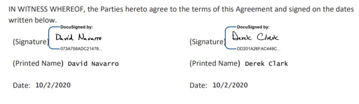 resulting document signed