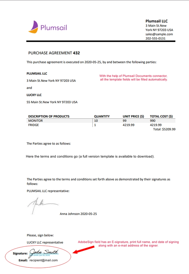 signed contract