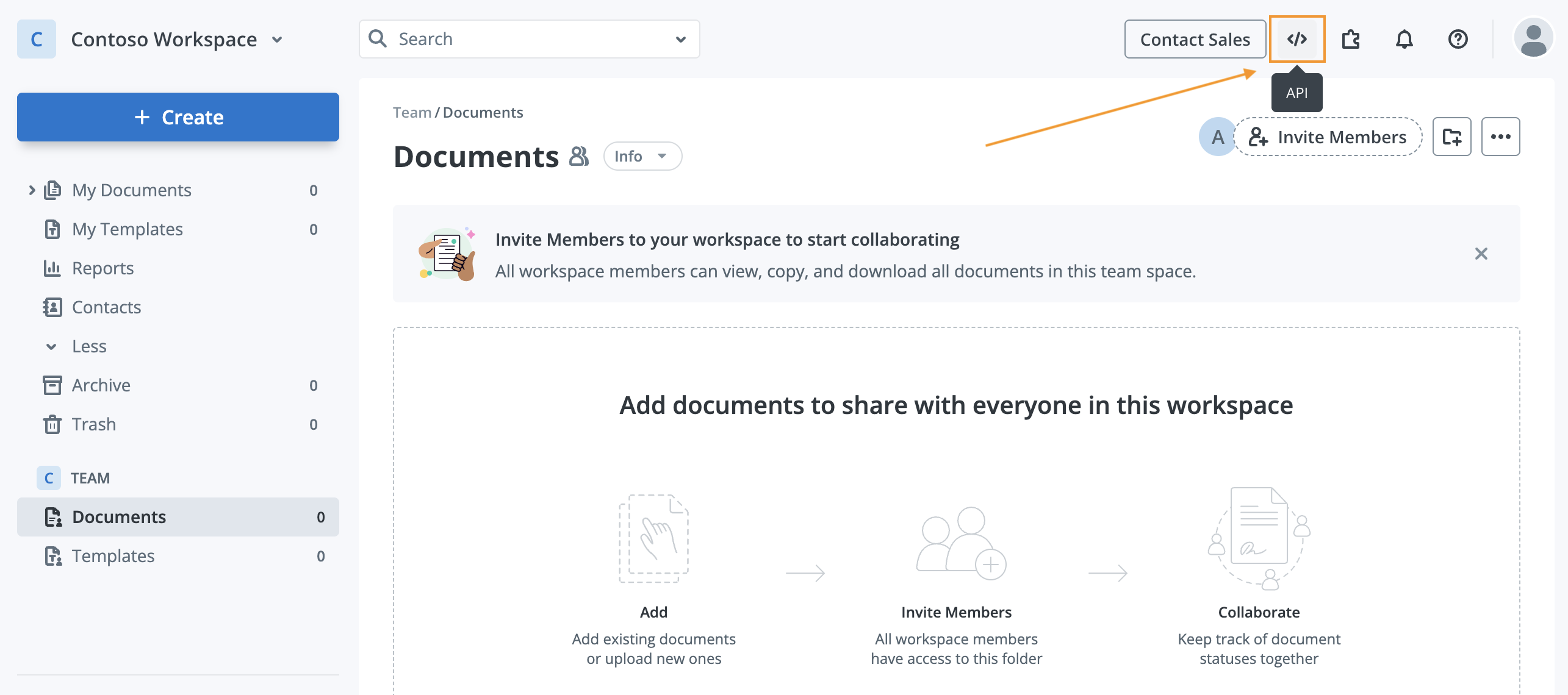 signNow API button