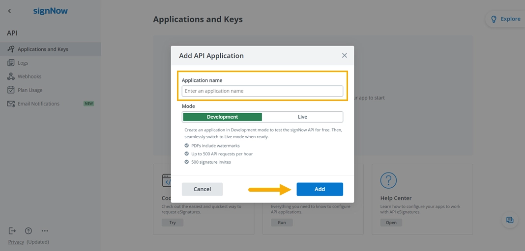 connect to signNow account