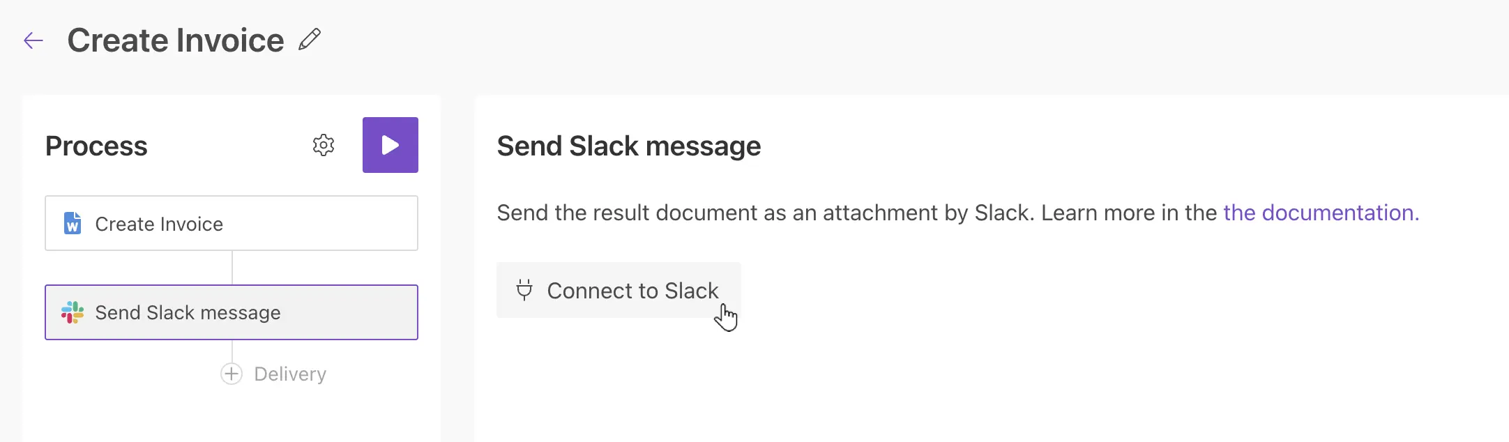 Slack delivery connection