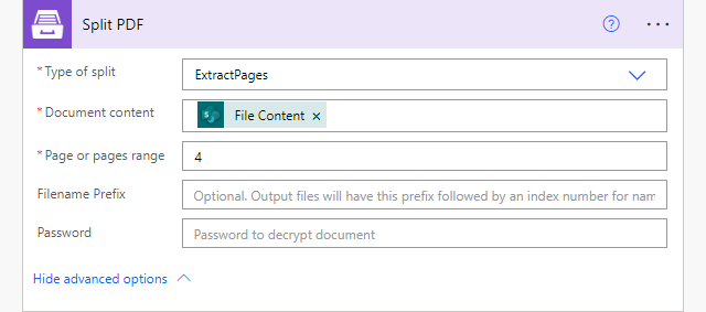 Split a PDF Document with Power Automate