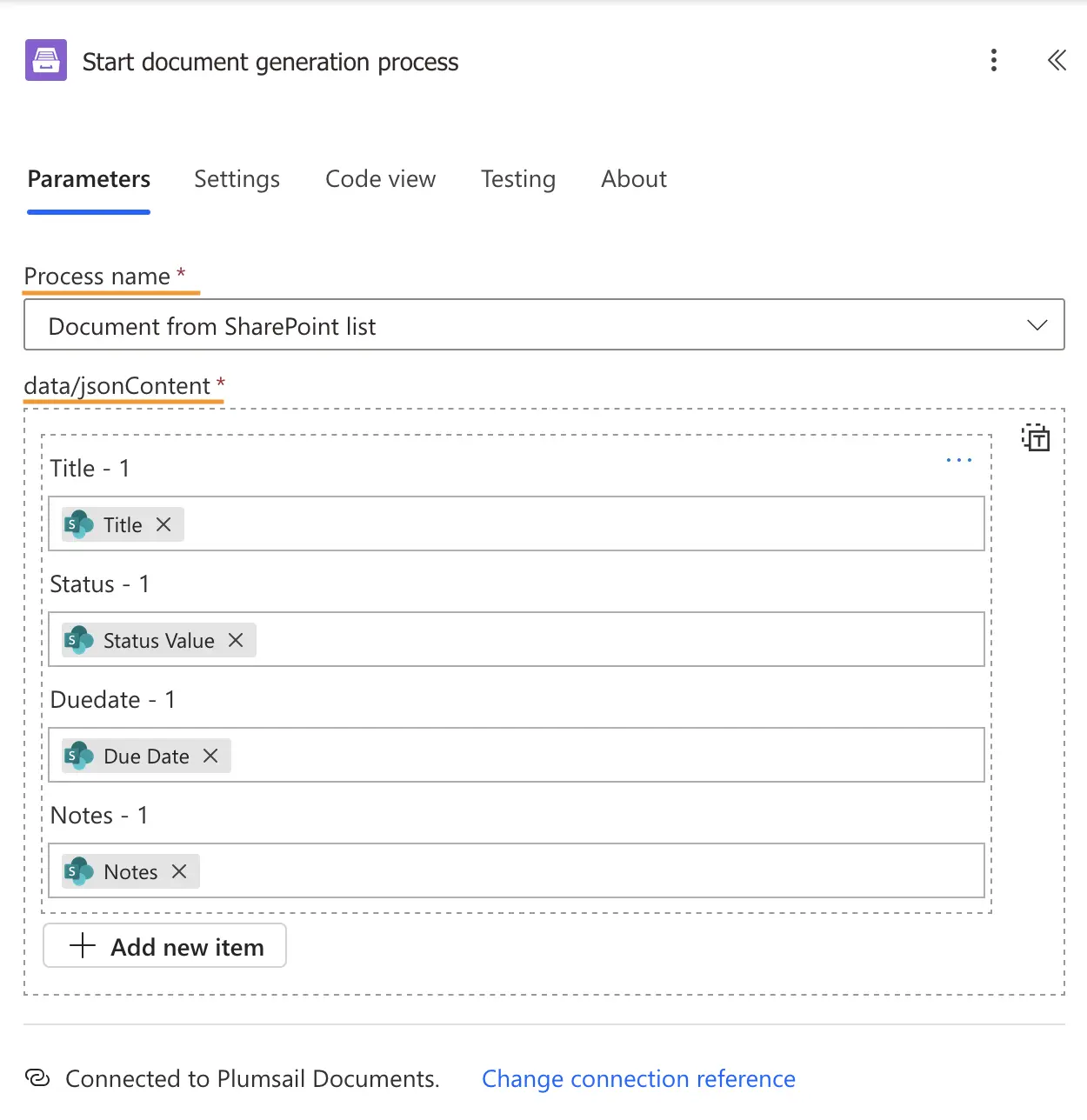 Start generation documents action