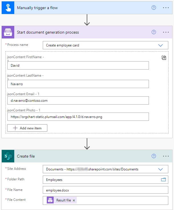 Start process flow example