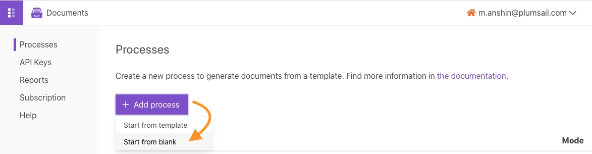 Start process in Plumsail Documents