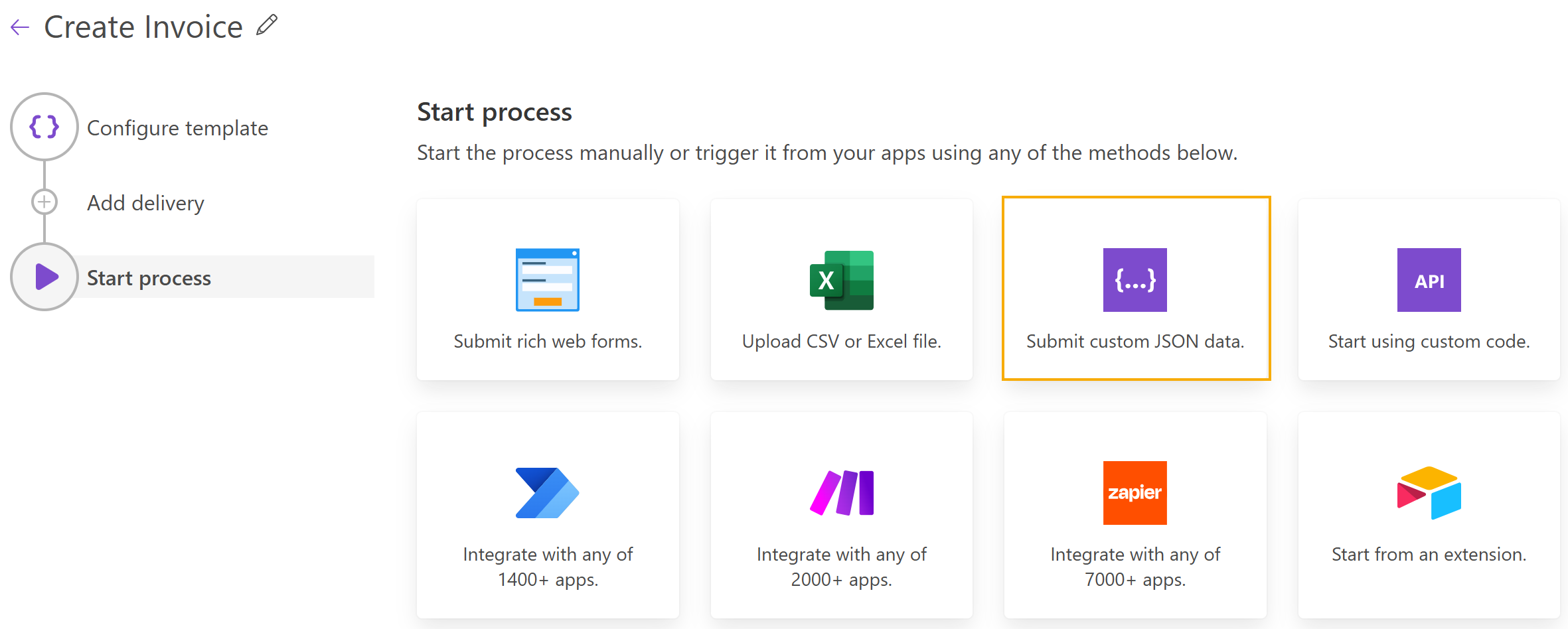Start process manually