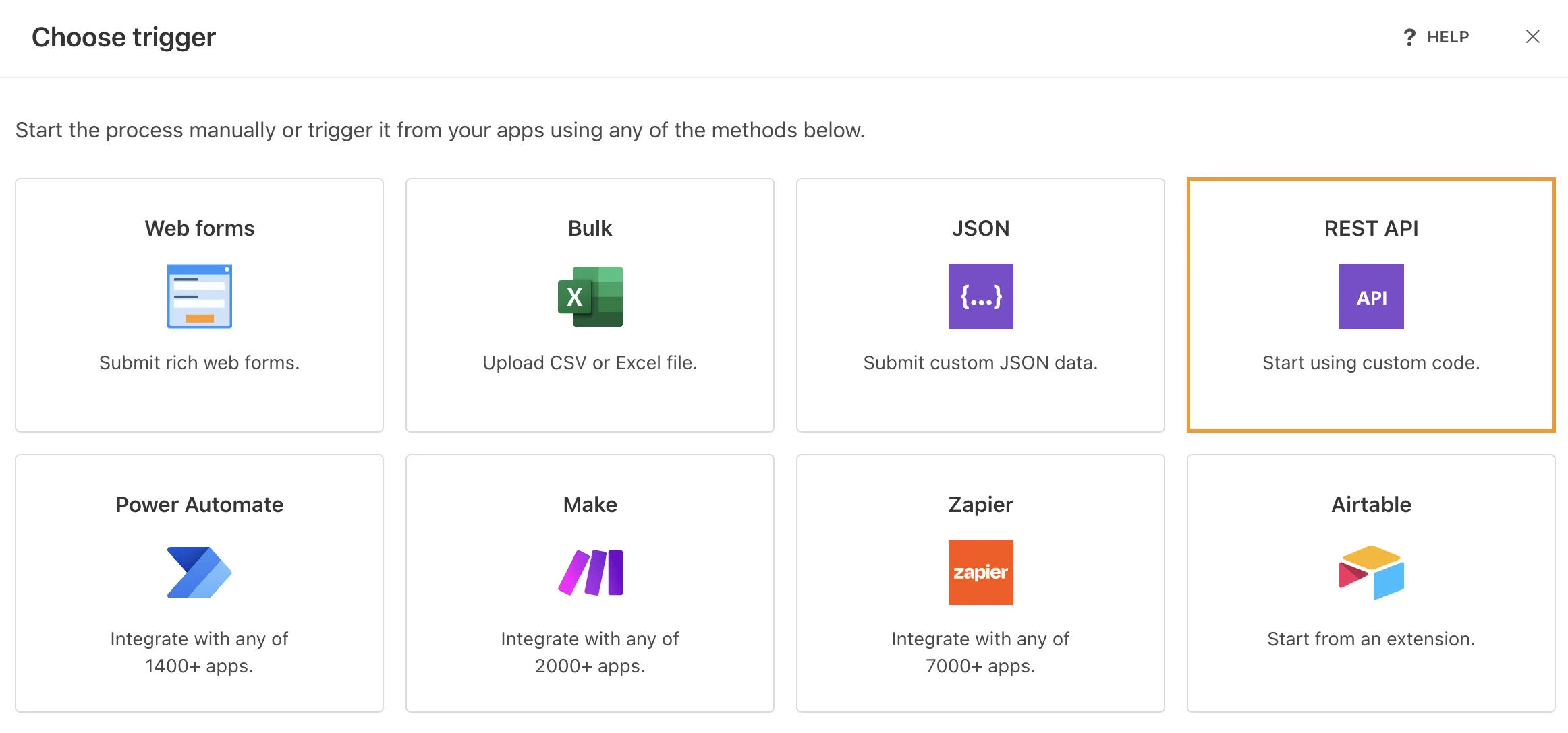 Start process using custom code