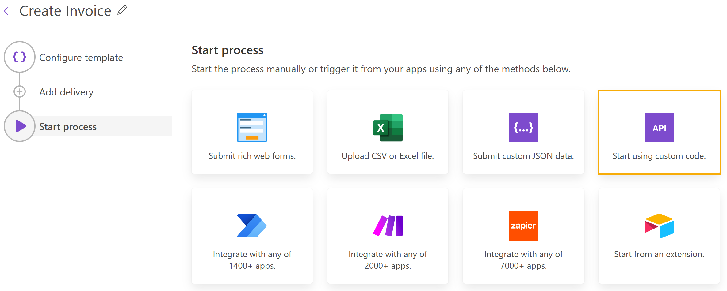 Start using custom code