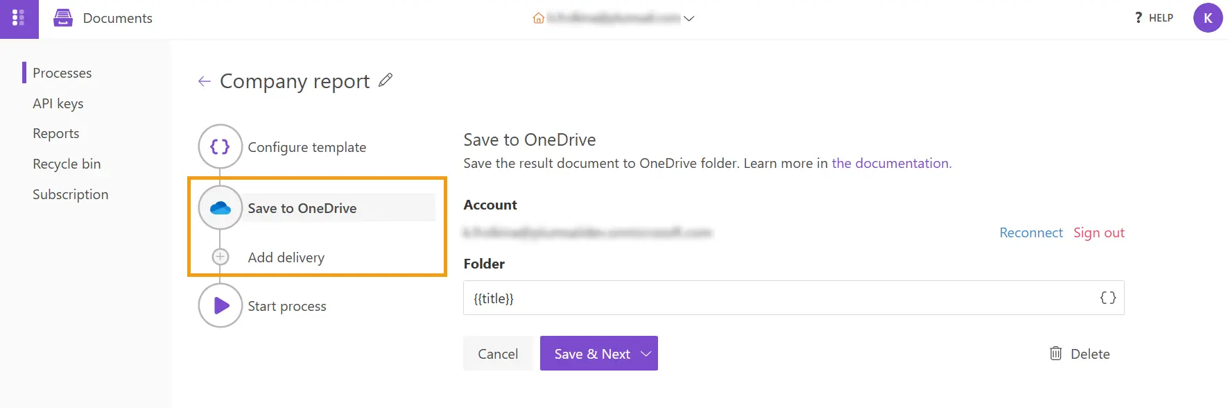 Store PPTX document in OneDrive