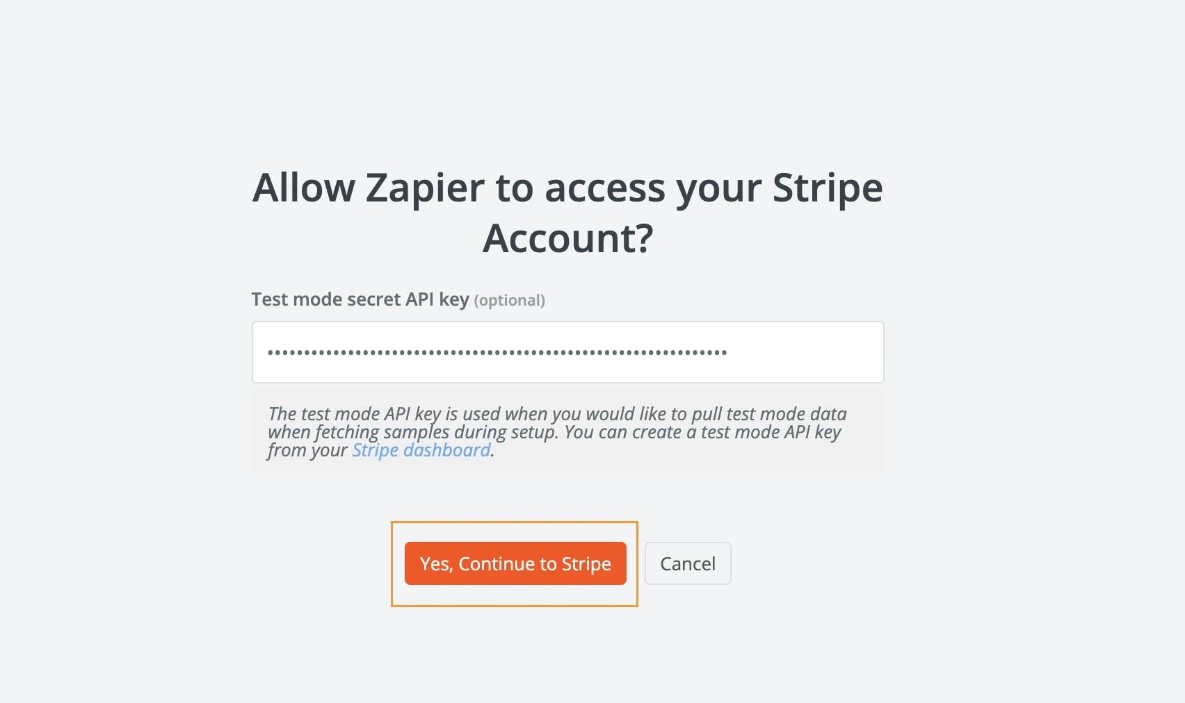Paste secret key in Zapier