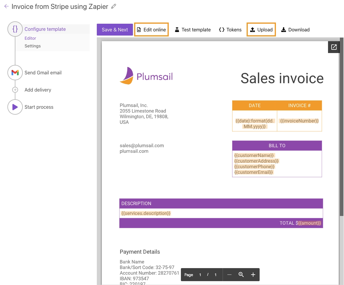 Invoice template