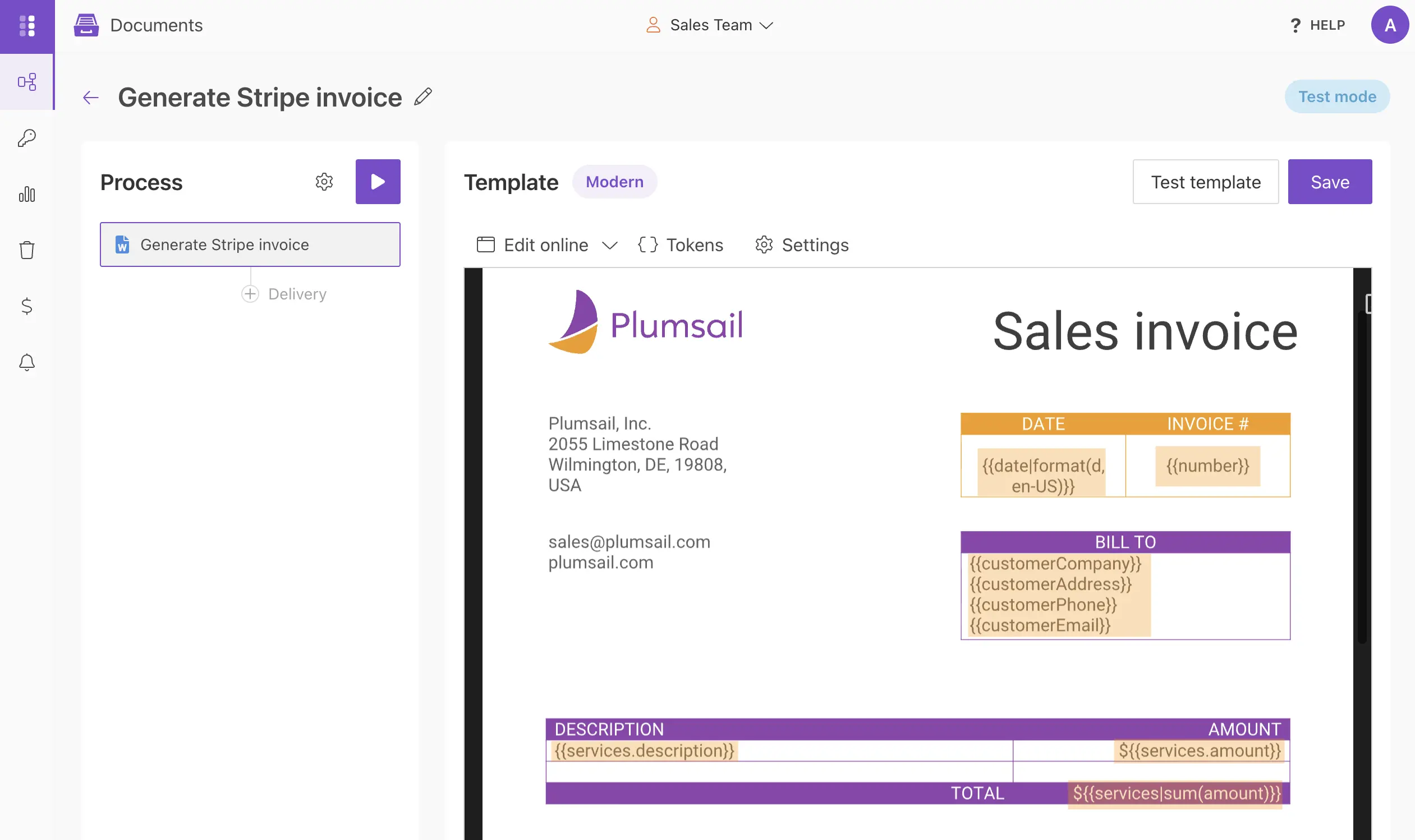 Tokens in IInvoice template