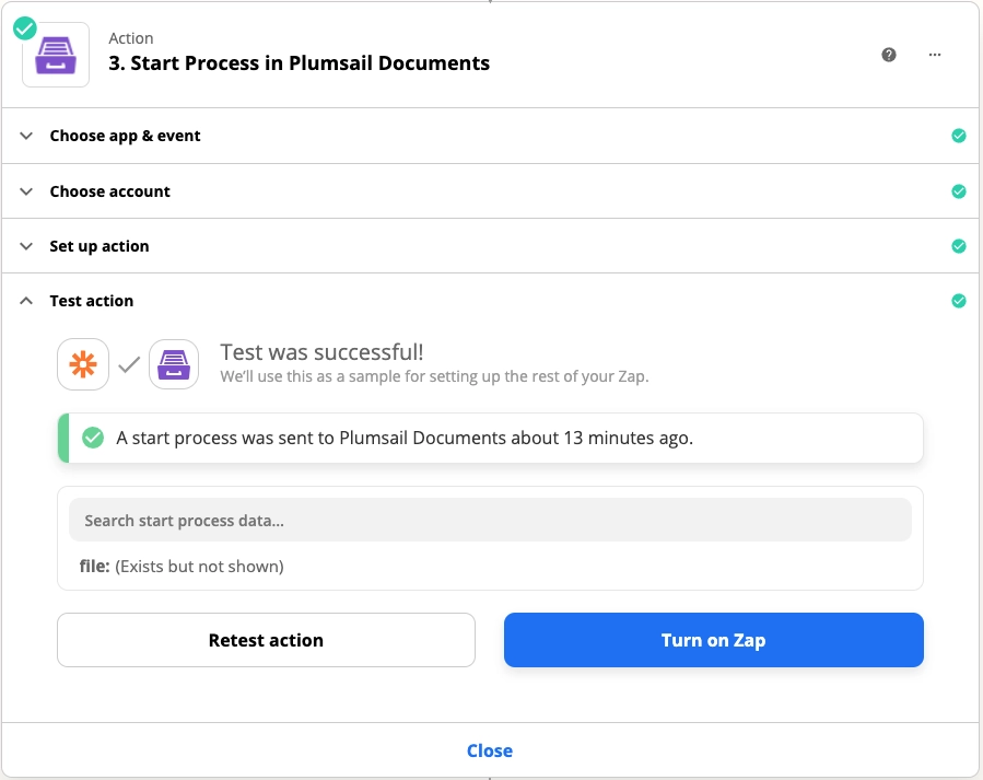 Set up action for Plumsail Documents event