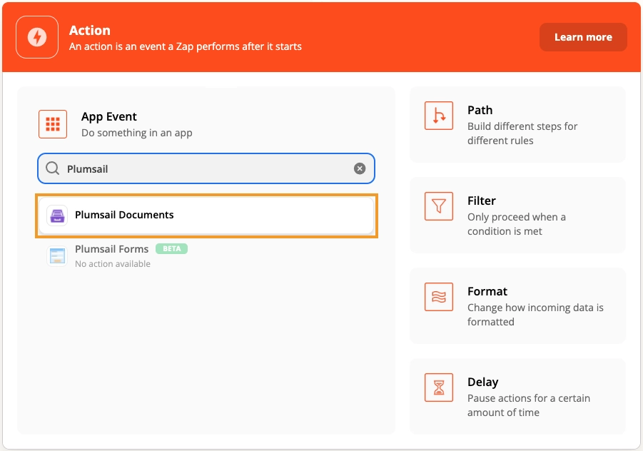Find Plumsail Documents action
