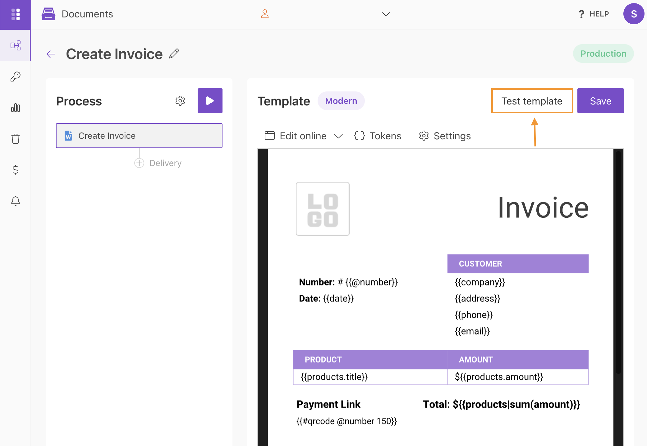 Access form from template testing