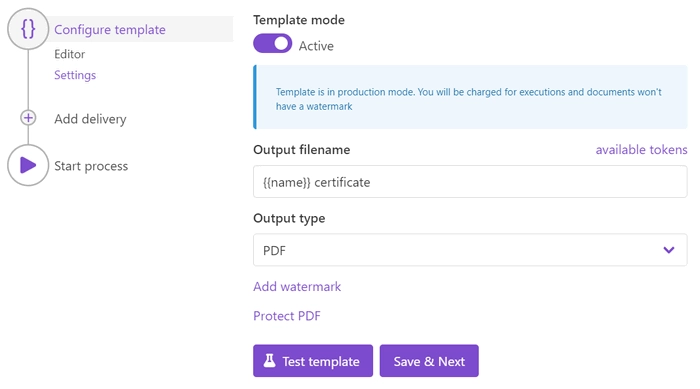 Settings substep
