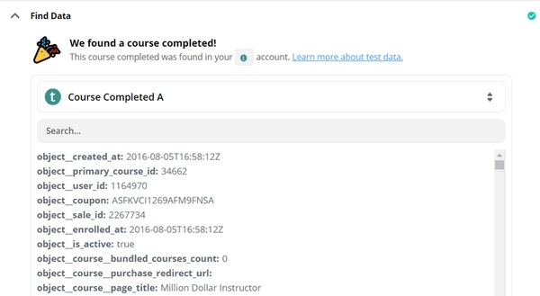 Test Teachable to find sample data